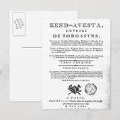 Carte Postale Frontispiece d'une édition du 'Zend (Devant / Derrière)