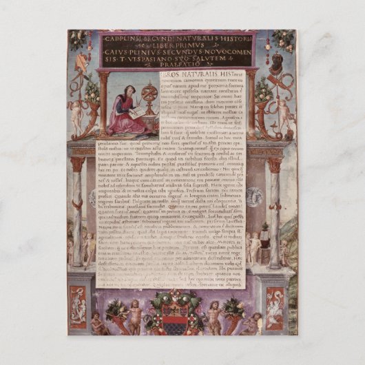 Carte Postale Frontispiece to Book I montrant une page de texte (Devant)
