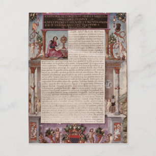 Carte Postale Frontispiece to Book I montrant une page de texte