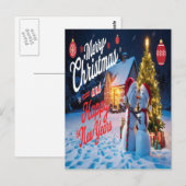 Carte Postale Frosty Friends : Snowman et la danse de l'arbre de (Devant / Derrière)