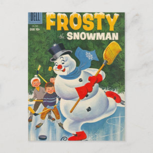 Carte Postale Frosty vintage sur les patins
