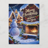 Carte Postale Frostys Accueil chaleureux près de la cheminée (Devant)