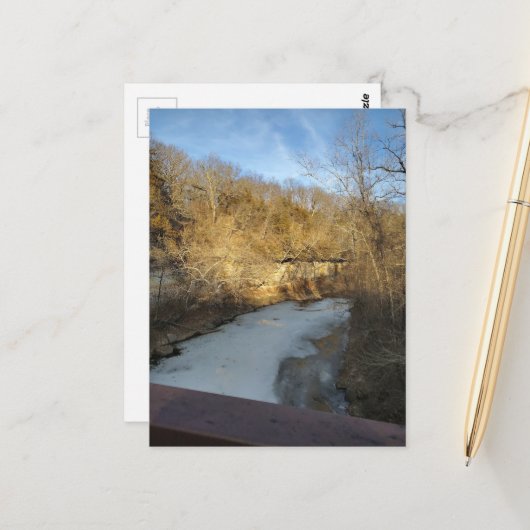 Carte Postale Frozen Stream in the Burlington Iowa (Devant/Arrière en situation)