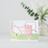 Carte Postale Frühlings gruss hummel gießkanne garten postkarte (Debout devant)