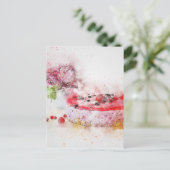 Carte Postale Fruit de gâteau d'anniversaire Dessert Aquarelle A (Debout devant)