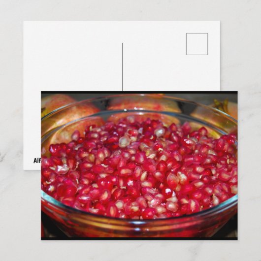 Carte Postale Fruit de Grenade dans un Bol (Devant / Derrière)
