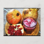 Carte Postale Fruit de grenade et jus (Devant)