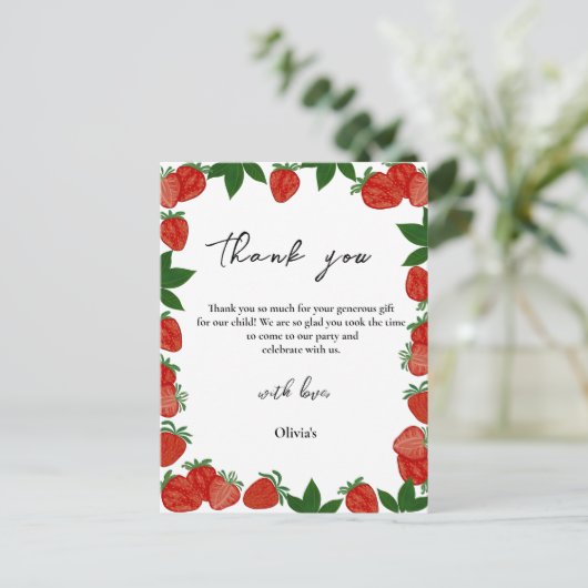 Carte Postale Fruit doux aux fraises Berry Merci (Debout devant)