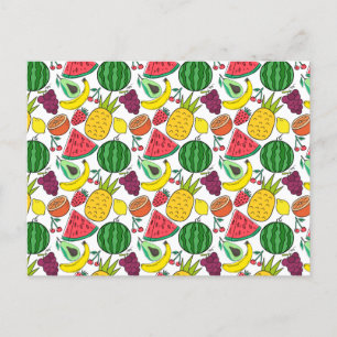 Carte Postale Fruit motif transparent   motif de surface de frui