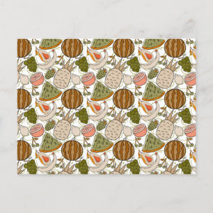 Carte Postale Fruit motif transparent   motif de surface de frui