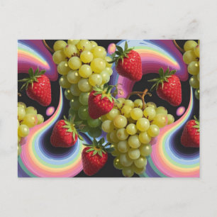 Carte postale Fruit Swirl aux fraises et aux raisi