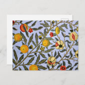 Carte Postale Fruit, un motif William Morris, (Devant / Derrière)