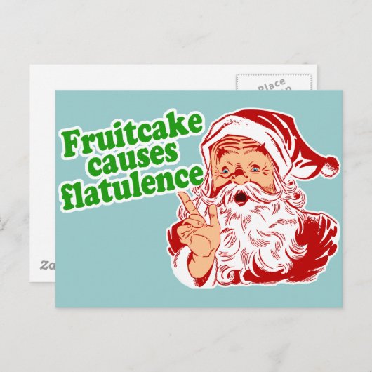 Carte Postale Fruitcake cause la flatulence (Devant / Derrière)