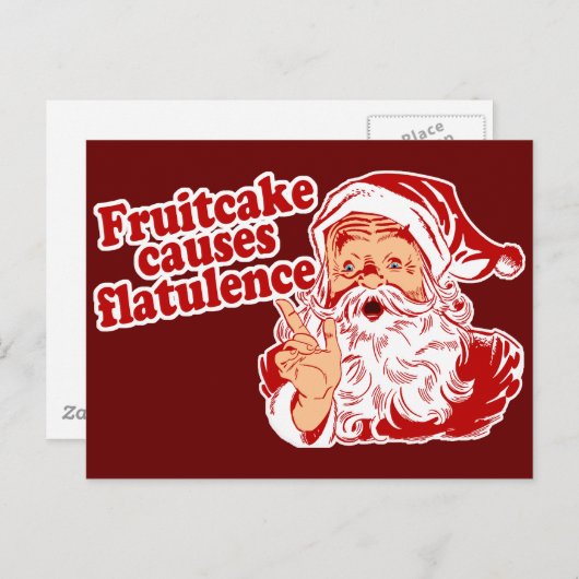 Carte Postale Fruitcake cause la flatulence (Devant / Derrière)