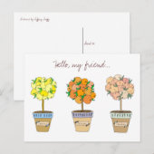 Carte Postale Fruits Arbres, Bonjour mon ami (Devant / Derrière)