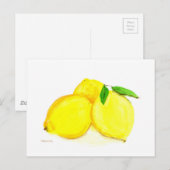 Carte Postale Fruits aux citrons jaunes (Devant / Derrière)