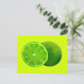 Carte Postale Fruits d'agrumes, tranche verte brillante de chaux (Debout devant)