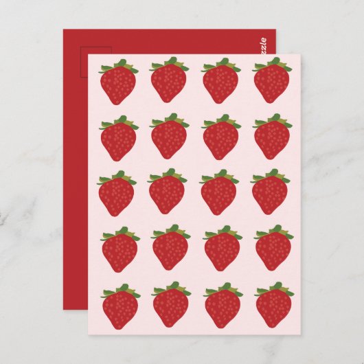 Carte Postale Fruits de fraises Sucrées fraises d'été (Devant / Derrière)