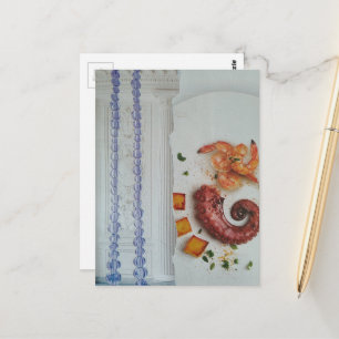 Carte Postale Fruits de mer appétissants dans un collage surréal