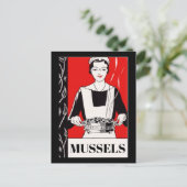 Carte Postale Fruits de mer, Moules, modifier le texte (Debout devant)