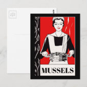 Carte Postale Fruits de mer, Moules, modifier le texte (Devant / Derrière)