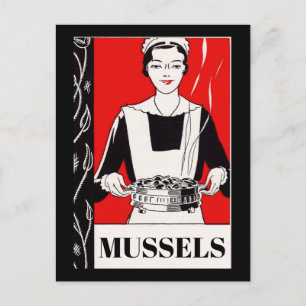 Carte Postale Fruits de mer, Moules, modifier le texte