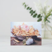 CARTE POSTALE FRUITS DE SAISON 6 - HARICOTS ET ROSE (Debout devant)