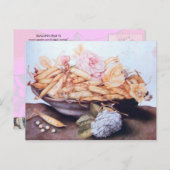 CARTE POSTALE FRUITS DE SAISON 6 - HARICOTS ET ROSE (Devant / Derrière)