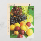 Carte Postale Fruits et légumes, raisins et prunes (Devant / Derrière)