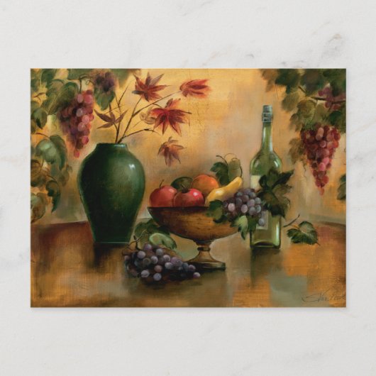 Carte Postale Fruits et vin aux teintes d'automne (Devant)