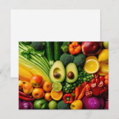 Carte Postale Fruits Légumes Aliments sains Régime végétarien (Devant / Derrière)
