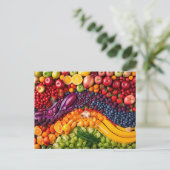 Carte Postale Fruits Légumes Aliments sains Régime végétarien (Debout devant)