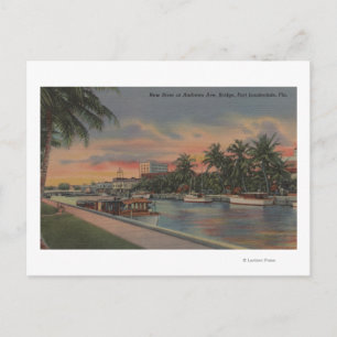 Carte Postale Ft. Lauderdale, FL - Vue sur la New River & Andrew