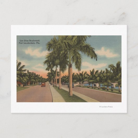 Carte Postale Ft. Lauderdale, Floride - Vue de Las Olas (Devant)