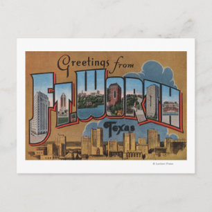 Carte Postale Ft. Worth, Texas - Scènes de grandes lettres