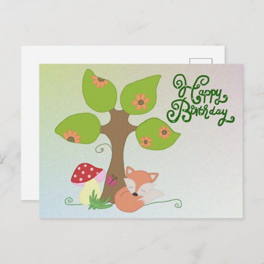 Carte Postale Fuchs non terme Baum (Devant / Derrière)