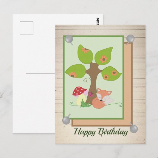 Carte Postale Fuchs non terme Baum (Devant / Derrière)