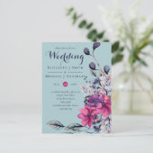 Carte Postale Fuchsia Dreams coordonne Sage and Deep Pink (Debout devant)