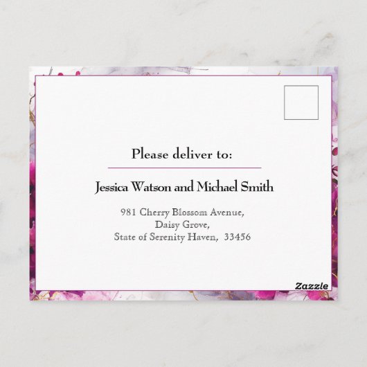 Carte Postale Fuchsia Enchantement : Aquarelle (Dos)