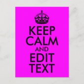 Carte Postale Fuchsia et Black Conserver le calme et modifier le (Devant)