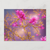 Carte postale Fuchsia et Gold Florals (Devant)