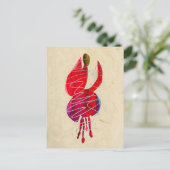 Carte Postale Fuchsia floral abstrait aquarelle (Debout devant)