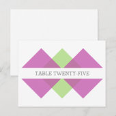 Carte postale Fuchsia Green Geometry Trim Table (Devant / Derrière)