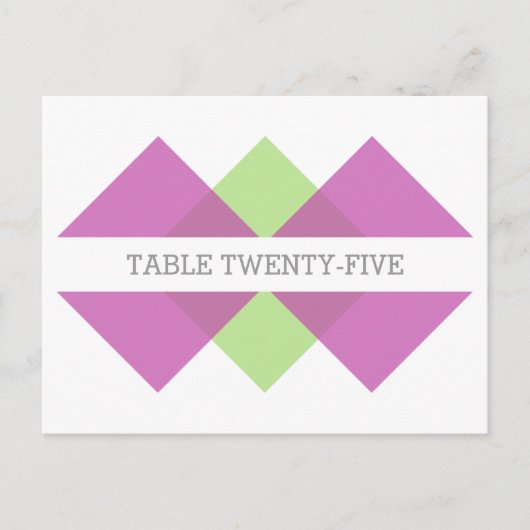 Carte postale Fuchsia Green Geometry Trim Table (Devant)