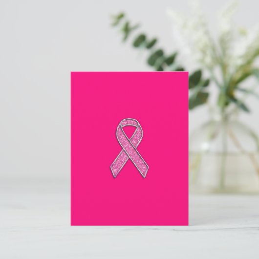 Carte Postale Fuchsia Parties scintillant Style Pink Ribbon Sens (Debout devant)