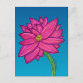 Carte Postale Fuchsia Pink Flower with blue background (Devant)