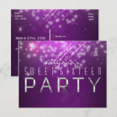 Carte postale Fuchsia Purple Sparkle Club Vibe PAR (Devant / Derrière)