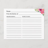 Carte Postale Fuchsia violet rouge Fête des mariées florale Rece (Dos)