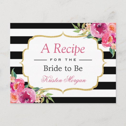 Carte Postale Fuchsia violet rouge Fête des mariées florale Rece (Devant)