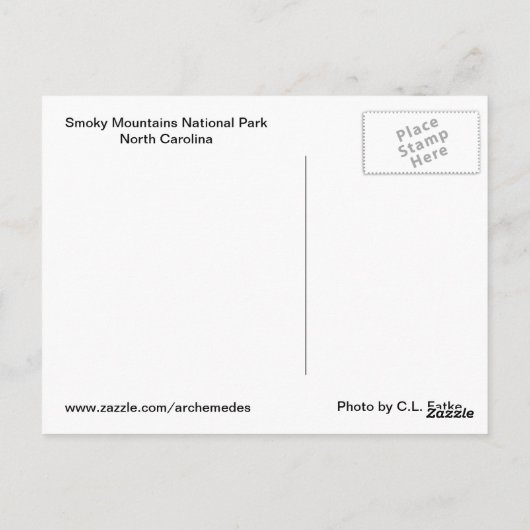 Carte Postale Fumé Mountain Stream (Dos)